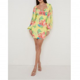 рокля,дамски,поли,и,рокли,pretty,lavish,women's,anais,cut,mini,dress,lemon