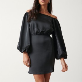 рокля,дамски,поли,и,рокли,pretty,lavish,women's,p,fern,off,shoulder,bardot,mini,dress,black