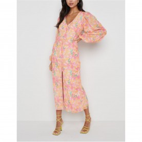 рокля,дамски,поли,и,рокли,pretty,lavish,women's,naya,midaxi,slinky,dress,orange,&amp;,pink