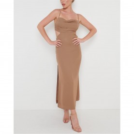 рокля,дамски,поли,и,рокли,pretty,lavish,women's,reva,midi,cut,out,dress,brown