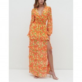 рокля,дамски,поли,и,рокли,pretty,lavish,women's,maxi,dress,orange,&amp;,yellow