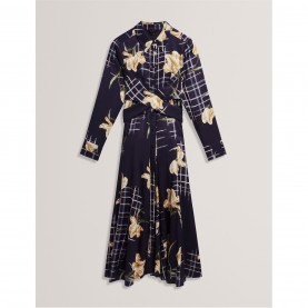 Ted Baker Ted LS PrintMidi Drs Ld61 - Navy дамски,поли,и,рокли,ted,baker,ted,ls,printmidi,drs,ld61,navy