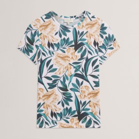 дамска,тениска,ted,baker,women,s,printed,slim,fit,t,shirt,cream