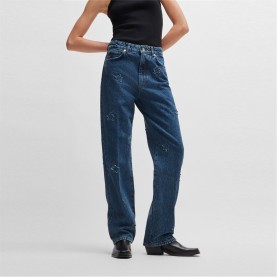 дънки,дамски,дънки,hugo,gilissi,relaxed,fit,jeans,navy