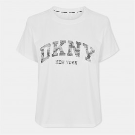 тениска,дамски,топове,dkny,logo,tee,ld99,white