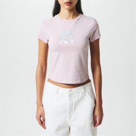 къса,блуза,дамски,топове,dkny,women's,logo,crop,top,allure,silver