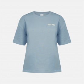 Тениска USA Pro Women's Graphic Cotton Short Sleeve Oversized T-Shirt - Brunera Blue тениска,дамски,тениски,дамски,топове,дамски,горнища,размер+,дамски,облекла,размер,usa,pro,women's,graphic,cotton,short,sleeve,oversized,t,shirt,brunera,blu