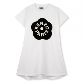 Тениска Kenzo Kids T-Shirt Dress - Cream тениска,kenzo,kids,t,shirt,dress,cream