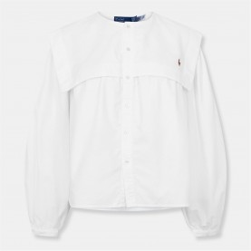 Риза POLO RALPH LAUREN Women's Cotton Long Sleeve Plain Shirt - BSR WHITE риза,дамски,ризи,polo,ralph,lauren,women's,cotton,long,sleeve,plain,shirt,bsr,white
