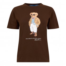 Дамска тениска Polo Ralph Lauren Womens Bear T-Shirt - DARK BROWN дамска,тениска,дамски,топове,polo,ralph,lauren,women,s,bear,t,shirt,dark,brown