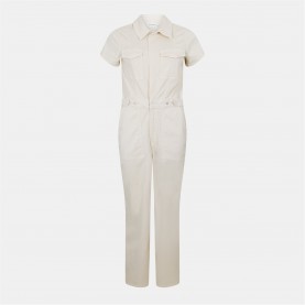 GOOD AMERICAN Women's T Palazzo Jumpsuit - Ecru дамски,летни,гащеризони,good,american,women's,t,palazzo,jumpsuit,ecru