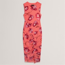 рокля,дамски,поли,и,рокли,дамски,облекла,размер,ted,baker,ted,mesh,midi,dress,ld63,coral