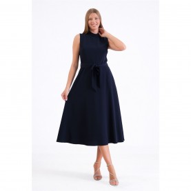 рокля,дамски,поли,и,рокли,дамски,облекла,размер,ella,boo,ella,navy,belted,sleevless,dress,navy
