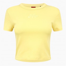 тениска,дамски,топове,hugo,women's,delanor,cropped,t,shirt,medium,yellow