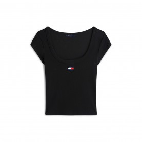 тениска,дамски,топове,tommy,jeans,women's,slim,fit,t,shirt,black