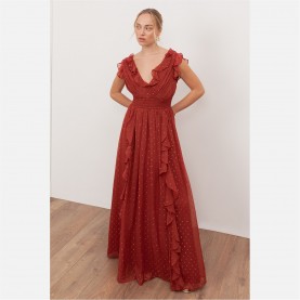 рокля,дамски,поли,и,рокли,anaya,with,love,anaya,with,love,recycled,chilli,red,plunge,neck,waterfall,ruffle,maxi,dress,chilli,red