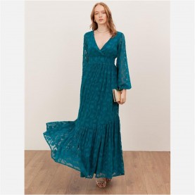 Рокля Lovedrobe Lovedrobe Teal Floral Burnout Tie-Back Maxi Dress with Asymmetric Split Hem - Teal Green рокля,дамски,поли,и,рокли,lovedrobe,lovedrobe,teal,floral,burnout,tie,back,maxi,dress,with,asymmetric,split,hem,teal,green