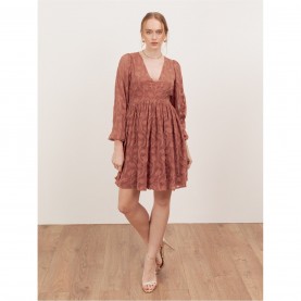 рокля,дамски,поли,и,рокли,lovedrobe,lovedrobe,terracotta,floral,burnout,maxi,sleeve,mini,dress,terracotta,pink