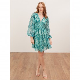 рокля,дамски,поли,и,рокли,lovedrobe,lovedrobe,abstract,print,maxi,sleeve,shirred,empire,waist,mini,dress,green