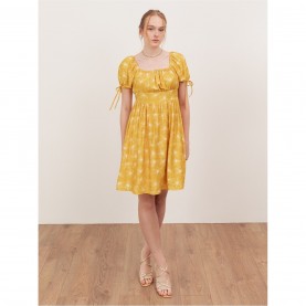 рокля,дамски,поли,и,рокли,lovedrobe,lovedrobe,yellow,floral,elasticated,square,neck,mini,dress,yellow