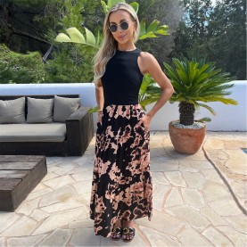 рокля,дамски,поли,и,рокли,ax,paris,black,abstract,print,2,in,1,smock,midi,dress,black