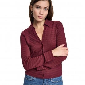 dkny,ripple,lace,side,ruched,shirt,claret