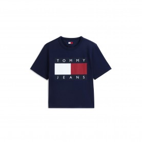 дамска,тениска,дамски,топове,tommy,jeans,women,s,bxy,flag,cotton,short,sleeve,oversized,t,shirt,dark,blue