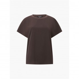 Тениска French Connection Women's Crepe Crew Neck Regular Fit T-Shirt - Chocolate тениска,дамски,топове,french,connection,women's,crepe,crew,neck,regular,fit,t,shirt,chocolate