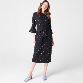 biba,biba,tie,midi,dress,polka,dot