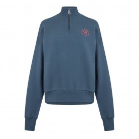 Пуловер RED RUN Quarter Zip Cotton Jumper - Midnight пуловер,дамски,горнища,с,качулка,дамски,ежедневни,облекла,red,run,quarter,zip,cotton,jumper,midnight