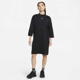 рокля,дамски,тениски,дамски,топове,nike,sportswear,phoenix,fleece,women's,oversized,3,4,sleeve,dress,black,sail