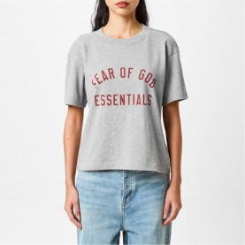 FEAR OF GOD ESSENTIALS Tri-Blend Crewneck Tee - Dark Heather дамски,топове,fear,of,god,essentials,tri,blend,crewneck,tee,dark,heather