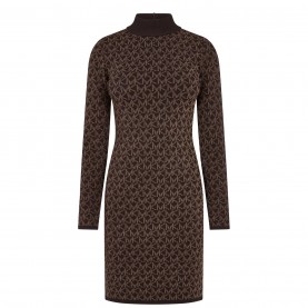 рокля,дамски,поли,и,рокли,michael,michael,kors,logo,jacquard,dress,chocolate