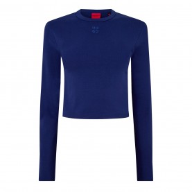 тениска,дамски,топове,hugo,long,sleeve,logo,t,shirt,dark,blue