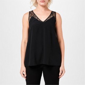 дамски,потник,дамски,топове,french,connection,french,connection,lace,trim,vest,womens,black