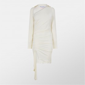 рокля,дамски,поли,и,рокли,off,white,drape,detail,mini,dress,white