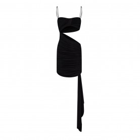 рокля,дамски,поли,и,рокли,off,white,drape,strapless,dress,black