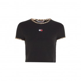 дамски,топове,tommy,jeans,tjw,crp,leo,binding,tee,black,leopard