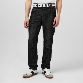 Мъжки дънки Lee Cooper LC Belted Cargo Jeans Mens - Black II мъжки,дънки,промоция,на,зимни,облекла,разпродажба,lee,cooper,мъжки,дънки,lee,cooper,lc,belted,cargo,jeans,mens,black,ii