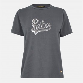 тениска,дамски,топове,biba,logo,t,shirt,grey,leo
