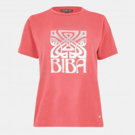 Тениска Biba Logo T-Shirt - Coral Pink тениска,biba,logo,t,shirt,coral,pink