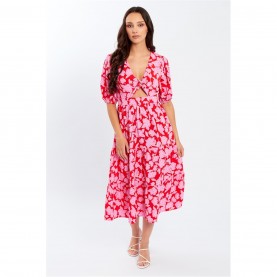рокля,дамски,поли,и,рокли,дамски,облекла,размер,be,you,cut,out,midi,dress,red,floral