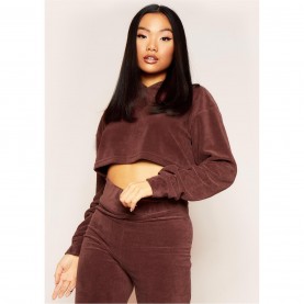 суичър,дамски,горнища,с,качулка,missy,empire,cropped,hoodie,chocolate