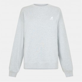 блуза,дамски,горнища,с,качулка,дамски,ежедневни,облекла,kangol,women's,crewneck,sweatshirt,grey,marl