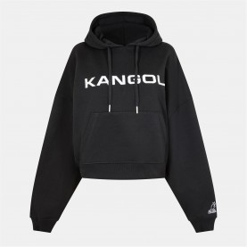 суичър,дамски,горнища,с,качулка,дамски,ежедневни,облекла,kangol,women's,wordmark,zip,hoodie,black