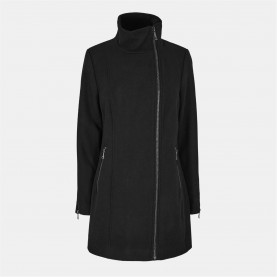 Палто DKNY DKNY W121 Zip Coat Ld54 - Black палто,дамски,якета,и,палта,dkny,dkny,w121,zip,coat,ld54,black