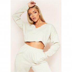 суичър,дамски,горнища,с,качулка,missy,empire,neck,seam,detail,cropped,hoodie,stone