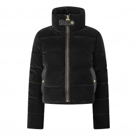 Дамско яке Barbour International Womens Halina Faux Velvet Cropped Puffer Jacket - Black дамско,яке,дамски,якета,и,палта,barbour,international,women,s,halina,faux,velvet,cropped,puffer,jacket,black