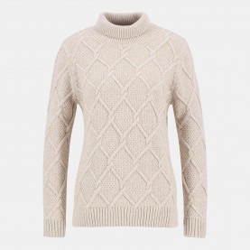 Пуловер Barbour Burne Roll Neck Jumper - Oatmeal пуловер,дамски,плетени,дрехи,дамски,топове,barbour,burne,roll,neck,jumper,oatmeal