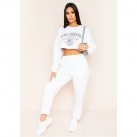 блуза,дамски,блузи,missy,empire,angeles,slogan,graphic,oversized,sweatshirt,white